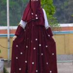 এম্বয়াডারী কটি বোরকা হিজাবসহ ফুলসেট